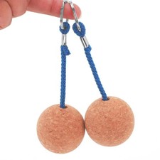2x Floating Cork Ball Key Ring