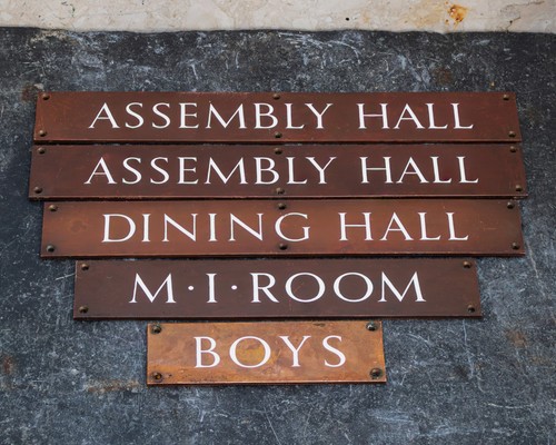 1930s brass enamel school - 1930s,