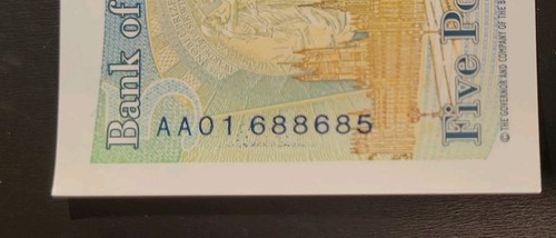 Unc aa01 first run - aa01, £5