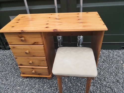 Pine dressing table stool - pine, &