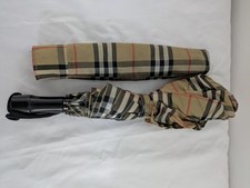 Vintage Burberry's Of London Nova Check Spring Loaded Umbrella