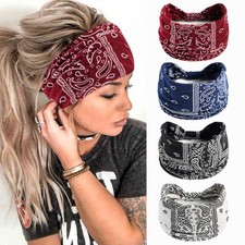 Women Yoga Wide Headband Ladies Elastic Fold Hair Band Sports Turban Head Wrap