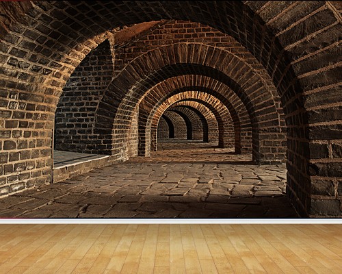 Brick stone walls arch - stone,