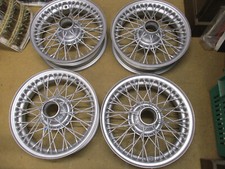 MG TF  TR2/3 Healey 100 48 spoke wire wheels rebuilt set  4.J  x 15 inch