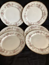 ROYAL ALBERT / PARAGON VICTORIANA ROSE  6 X  10.5” Dinner Plates Ex Cond