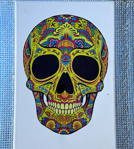 Colourful sugar skull canvas - skull,