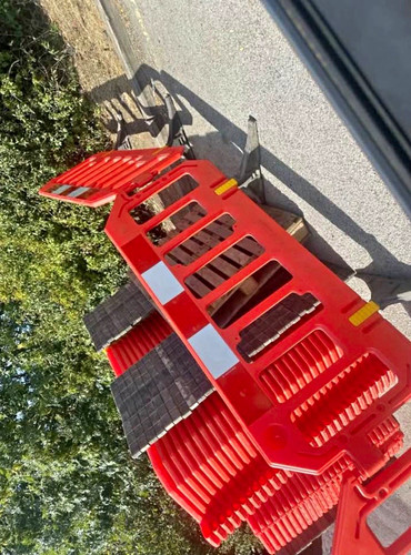 Red plastic road - plastic,