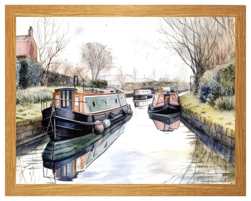 Canal mooring barge houseboat - mooring,