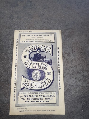 1891 singer sewing - sewing, machines