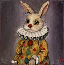 Clown Bunny Original Oil On