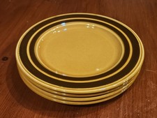4x Vintage Retro Royal Alma Brown & Mustard 6”  Side Plates