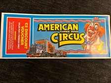 American Three Ring Circus Flyer/Voucher BASILDON ESSEX 1987