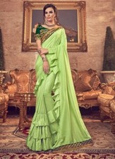 Mint Green Ruffled Saree