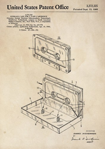 Patent print cassette tape - print,