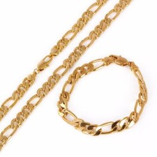 9ct GOLD Plated Figaro CHAIN