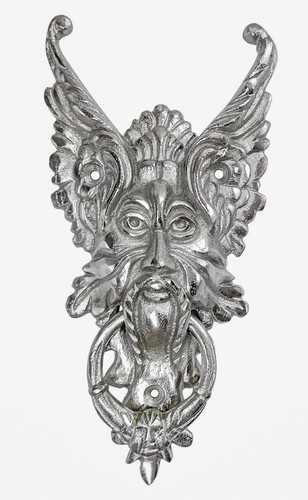 Gothic face front door - front, knocker