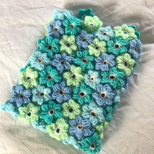 Blue and green puff - , flower