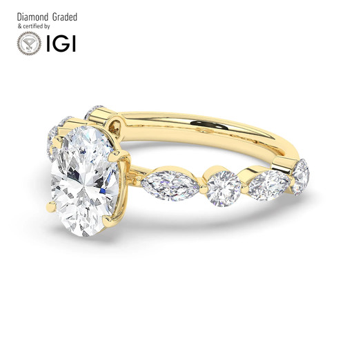 Oval diamond engagement - oval, ring