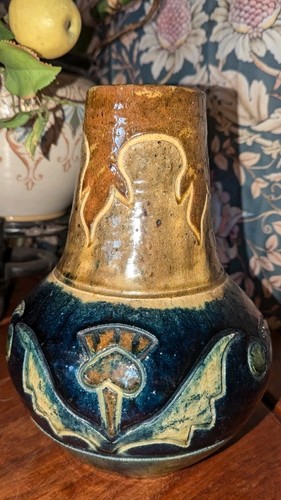 Art nouveau stoneware vase - art,