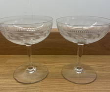  Pair of Edwardian Etched Wine
