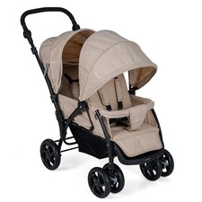 Foldable Double Seat Baby Stroller w/Push Handle and Footrest-Khaki