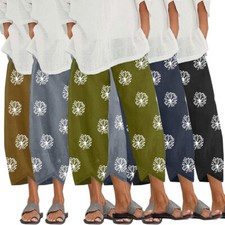 Womens Ladies Cotton Linen