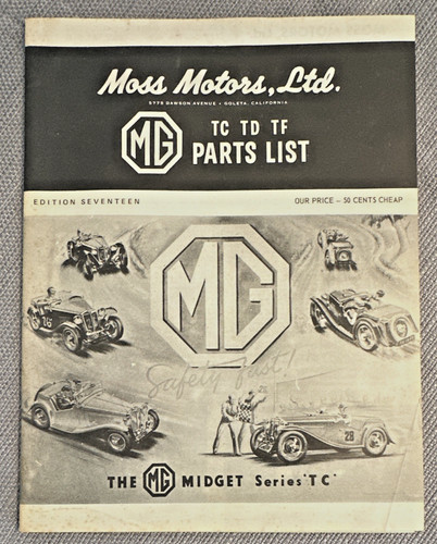 Moss motors ltd parts list - moss,