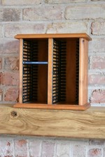 Vintage Solid Pine Wood CD Storage Rack Free Standing Tower Holds 40 CDs (K)