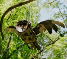 Metal Flying Barn Owl Garden Ornament Sculpture - Handmade Recycled Metal Bird