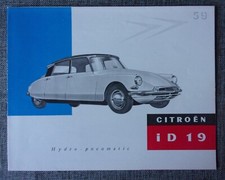 CITROEN ID 19 orig 1959 UK Mkt Sales Brochure - ID19 not DS