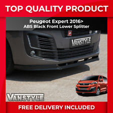 FITS PEUGEOT EXPERT 2016> LOWER FRONT ABS GLOSS BLACK SPLITTER BUMPER LIP ADD ON