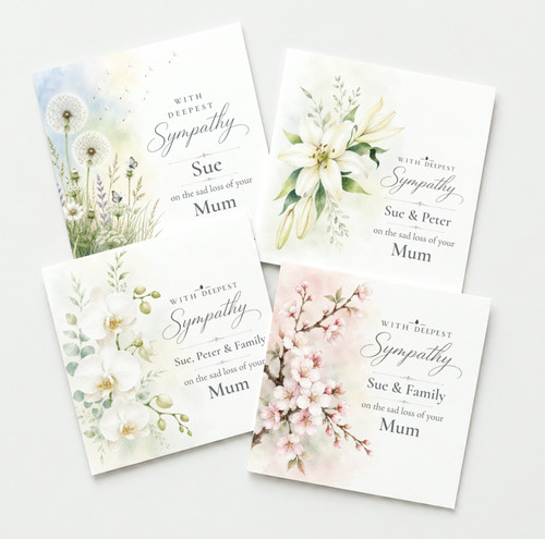Sympathy personalised card - personalised,