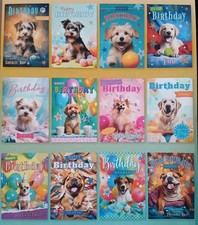 Cute Dog Birthday Greeting Cards Female Male Birthday Assorted Designs 7x5"