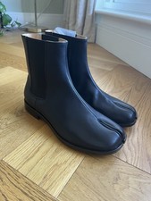 Maison Margiela Mainline Tabi Chelsea Boots Small Heel Size 43 Black Calf