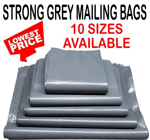 Grey plastic mailing bags - grey,