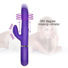 Thrusting Rampant Rabbit Vibrator Dildo Sex Toy For Women USB Rechargeable Gspot