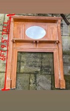 1930 Antique Art Deco Huge Fireplace Fire Surround Mantelpiece Overmantle Mirror