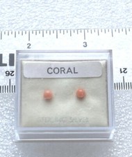 925  natural  coral  or  onyx    earrings  new and boxed x 1 pair 