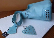 Aqua Blue Leather Handbag