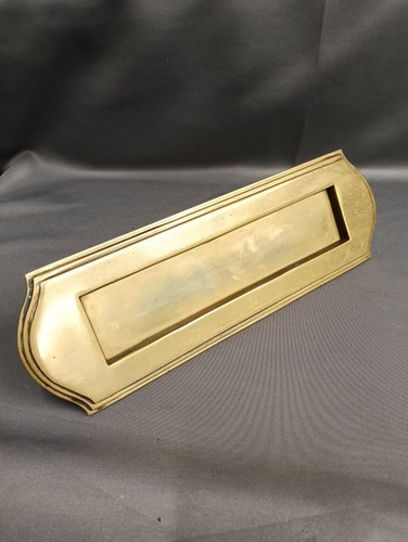 Brass letterbox vintage bare - brass, vintage,