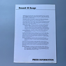 Renault 18 Range UK Press