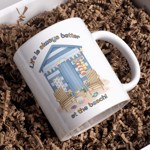Beach hut mug seaside - seaside,