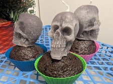 Pillar Candle Decor Homemade Pink Skull Scary Funny Birthday Cake Candle Hallowe