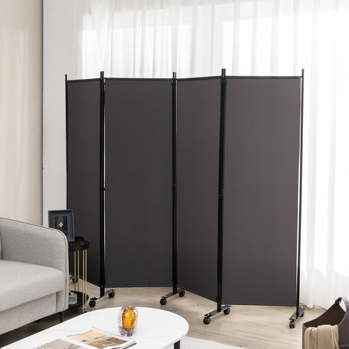 Rolling panel room divider - 4-panel,