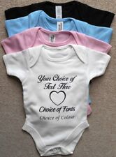 Personalised Custom Printed Soft Cotton BABY GROW Suit Boy or Girl Shower Gift