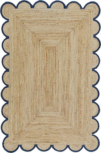 Rug scallop hallway carpet - hallway,