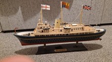 Royal Yacht Brittania Wooden Model With Flags
