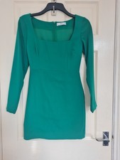 Beautiful Soft Green Long Sleeved MNG Ladies Dress Size 8 Excellent Condition