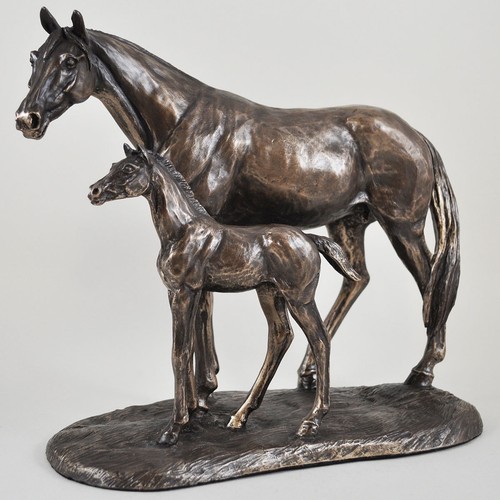 Mare foal cold cast bronze - foal,