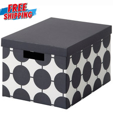 IKEA TJENA Storage Box with Lid 25x35x20cm Organizer for Home Office Bedroom Use